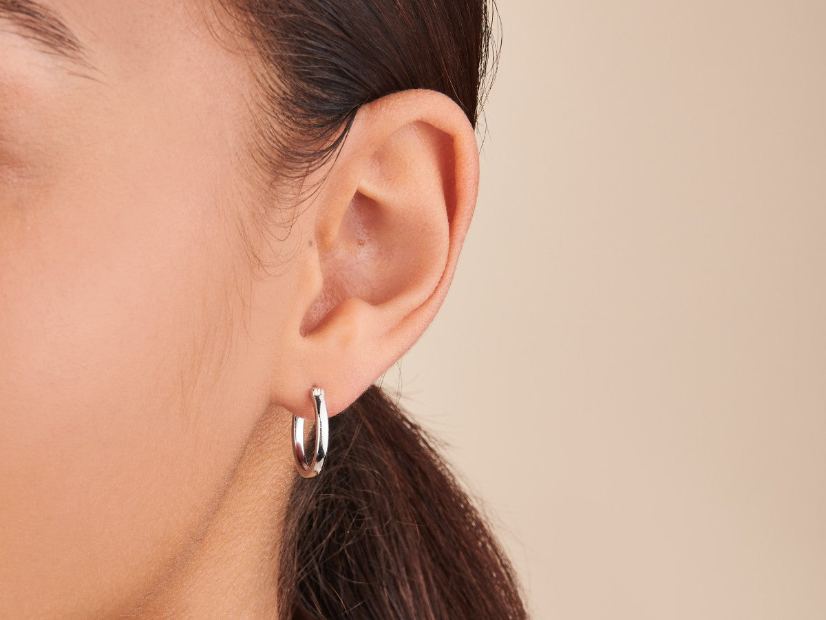 Amazon.com: Small Solid 18k Yellow Gold Hoop Earrings Your Choice 8mm 10mm  or 12mm in 24 Gauge or 22 Gauge Handmade Hypoallergenic Hoops Sensitive  Ears Huggies : Handmade Products